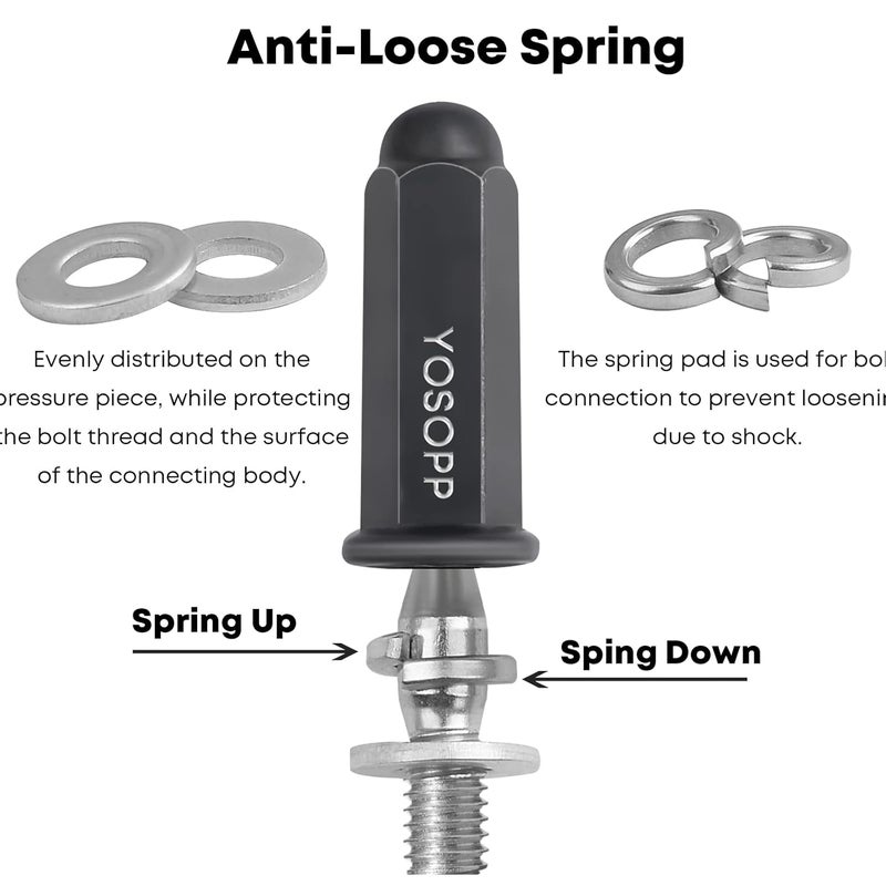 YOSOPP GY6 Exhaust Bolt Nuts for 50cc 70cc 90cc - Black, 110cc 125cc 150cc Scooters ATVs GMB139 Engine Moped Quad 4 Wheeler Dune Buggy Go Karts - Taotao Sunl Coolster - Jonway Roketa Sandrail - Image 3